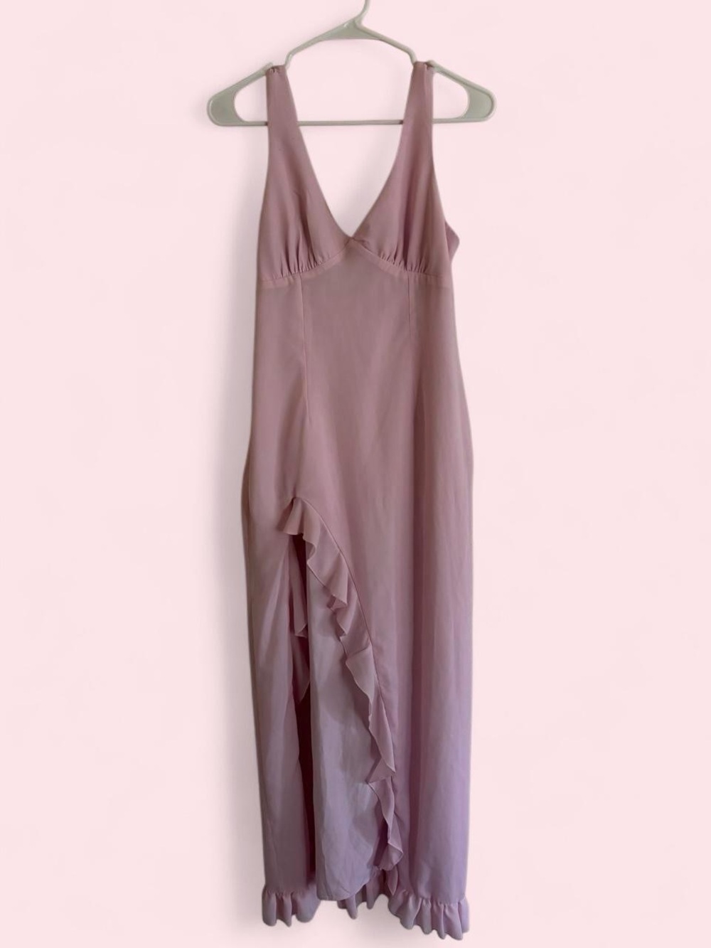 Women's Pink Ruffle Sleeveless Maxi Dress